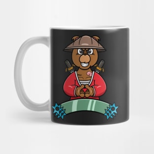 Ninja Bear Head Cartoon Mug